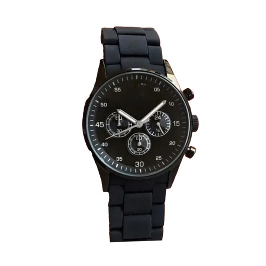 MEN'S STAINLESS FASHION WATCH -STYLISH RUBBER CHAIN WATCH FOR MEN AND BOYS -LUXURY HIGH QUALITY CHRONGRAPH WATCH FOR MEN /BOYS-MENS PREMIUM QUALITY CASUAL WEAR WATCH