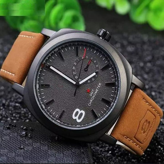 [High Quality] Watches For Men Wrist Leather Strap Attractive Dial Water Resistant Watch