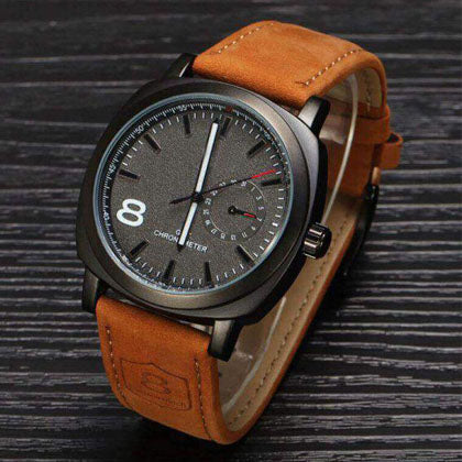 [High Quality] Watches For Men Wrist Leather Strap Attractive Dial Water Resistant Watch