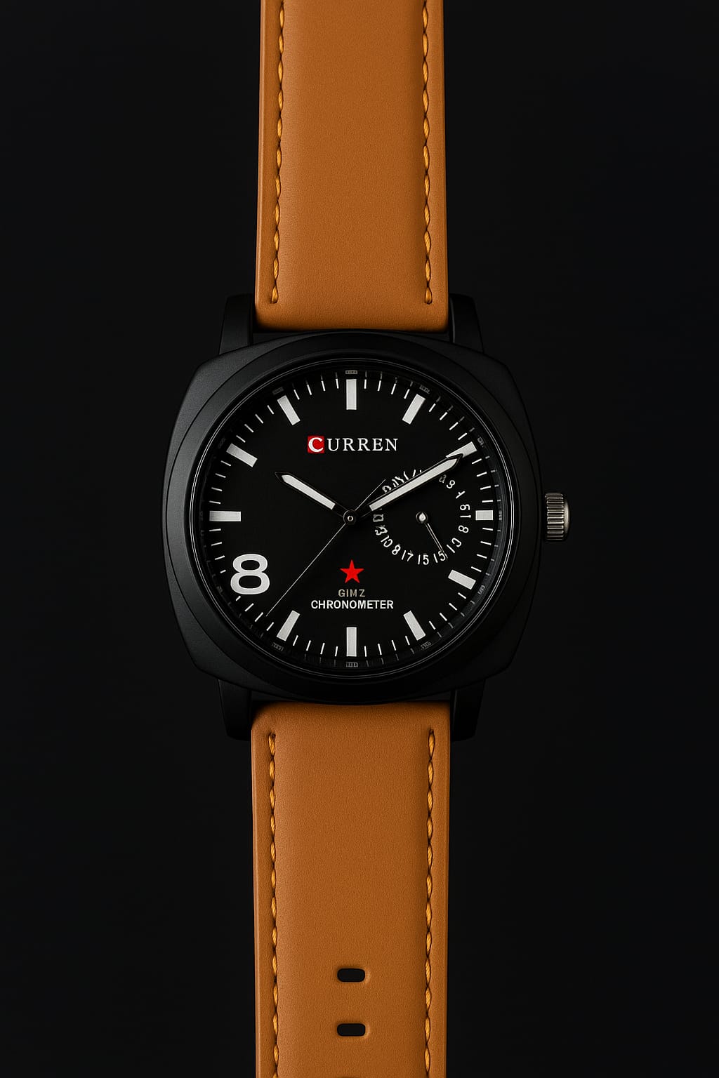 Watch For Men Attractive Dial Leather Strap Water Resistant