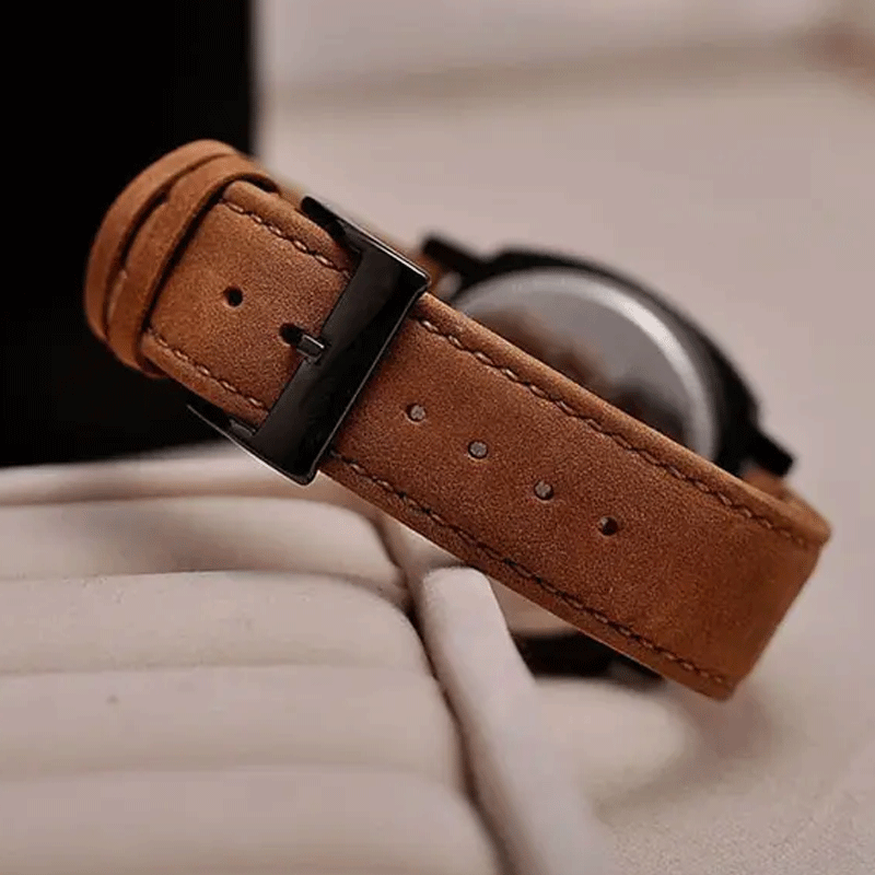 [High Quality] Watches For Men Wrist Leather Strap Attractive Dial Water Resistant Watch